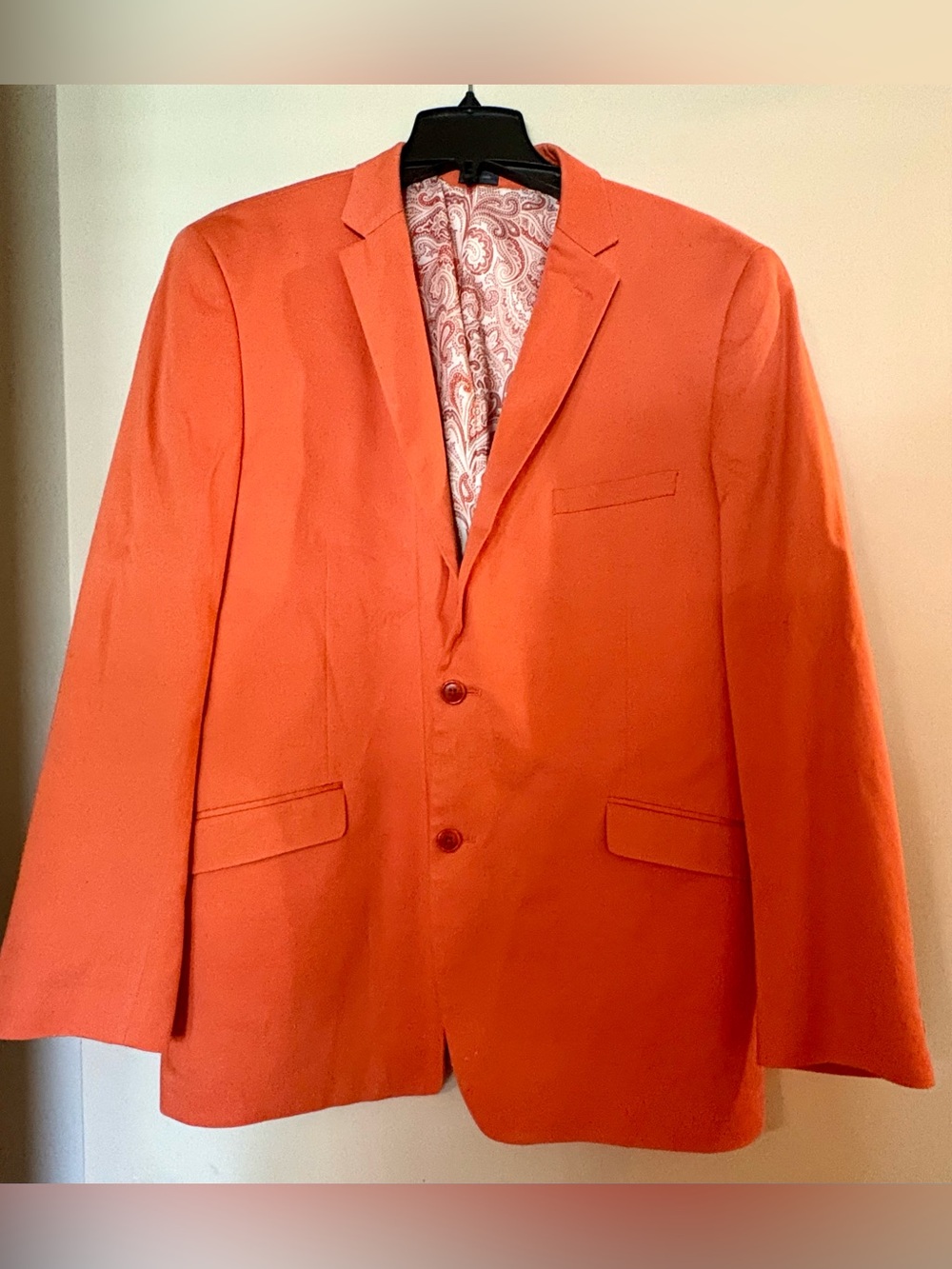 Men's Orange Two-Button Sport Coat Blazer